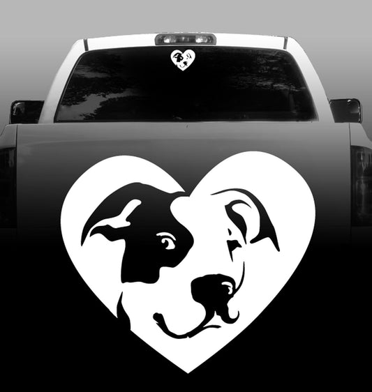 Pitbull Heart - Vinyl Decal - Bully, Pitbull Terrier - Car, Vehicle, Sticker