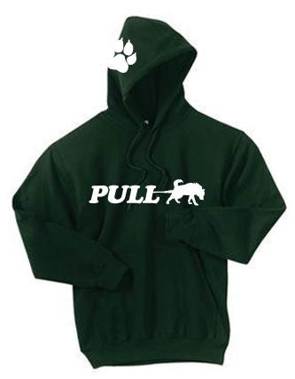 PULL w/ Paw on Hood - Siberian Husky - Alaskan Malamute - Sled Dog Pull Over Hoodie - Men, Ladies, Unisex