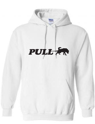 PULL w/ Paw on Hood - Siberian Husky - Alaskan Malamute - Sled Dog Pull Over Hoodie - Men, Ladies, Unisex