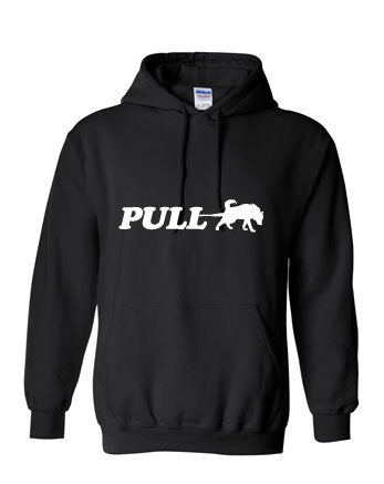 PULL w/ Paw on Hood - Siberian Husky - Alaskan Malamute - Sled Dog Pull Over Hoodie - Men, Ladies, Unisex