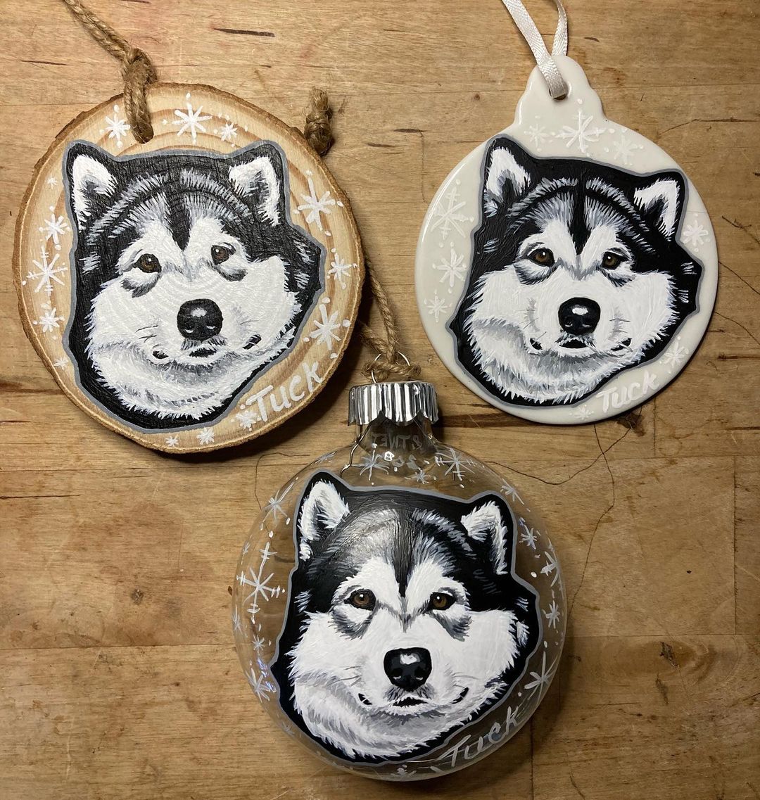 Hand-Painted Glass, Wood or Ceramic Ornaments