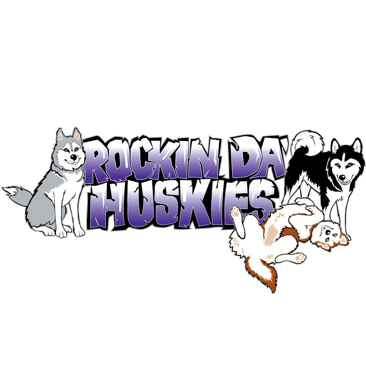 Rockin Da Huskies - Siberian Husky Pullover Hoodie