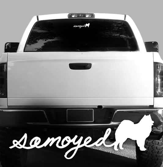Samoyed Script - Vinyl Decal - Car, Vehicle, Sticker