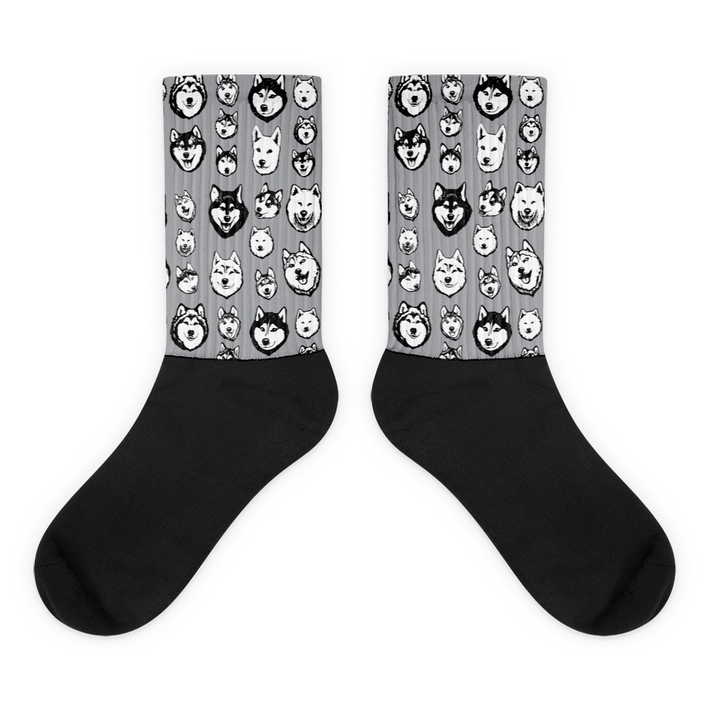 Sublimation Socks with Alaskan Malamute Photo Pattern