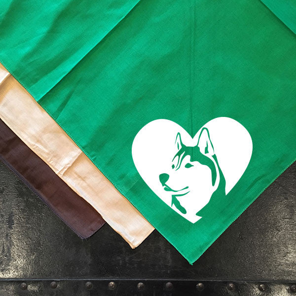 Husky Heart Bandana - Siberian Huskies - Dog Art