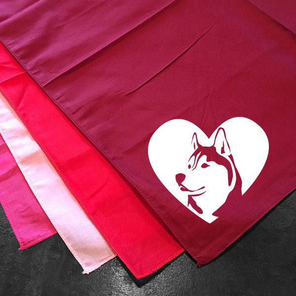 Husky Heart Bandana - Siberian Huskies - Dog Art