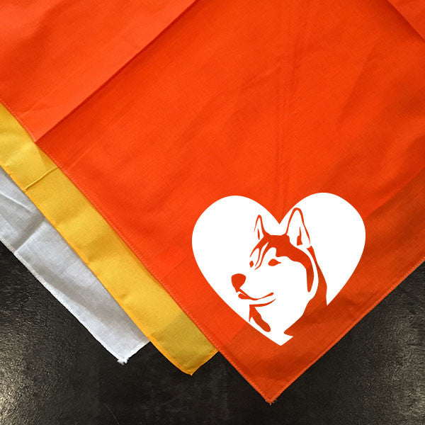 Husky Heart Bandana - Siberian Huskies - Dog Art