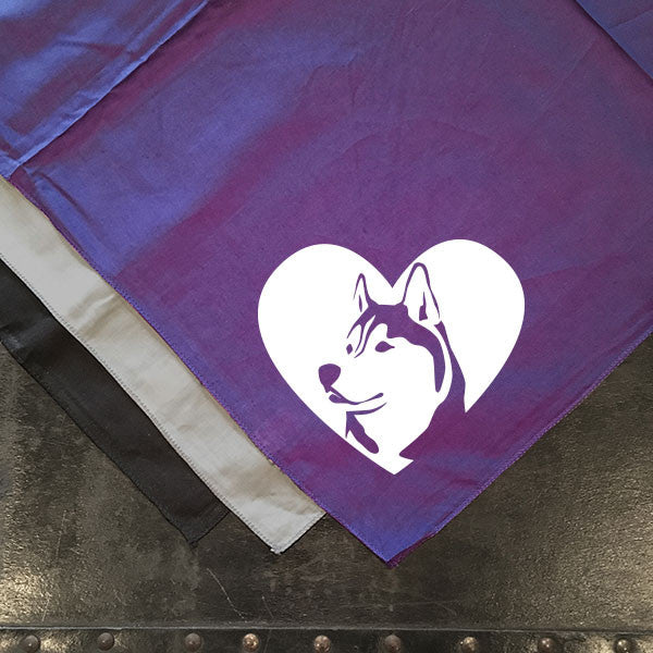 Husky Heart Bandana - Siberian Huskies - Dog Art