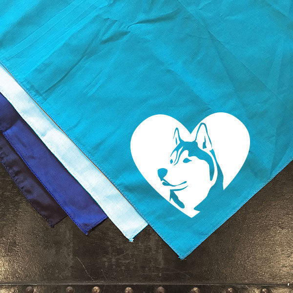 Husky Heart Bandana - Siberian Huskies - Dog Art