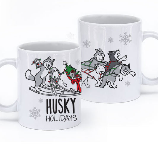 Husky Holidays - Siberian Husky Mug - Coffee Mug