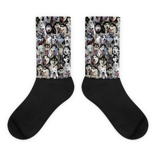 Sublimation Socks with Siberian Husky Photo Pattern