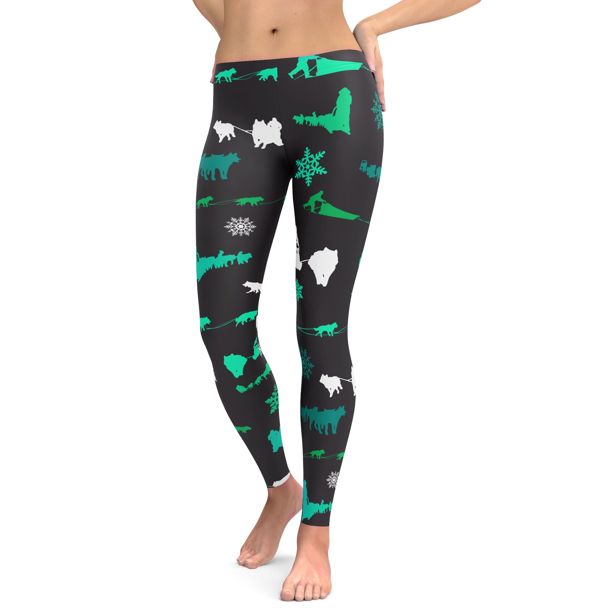 Dinosaur Designs Dinosaur Running Leggings Sled Dog Musher