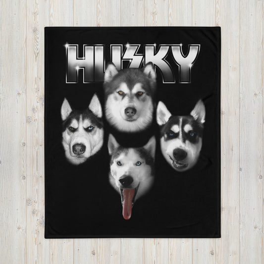 HUSKY KISS Throw Blanket