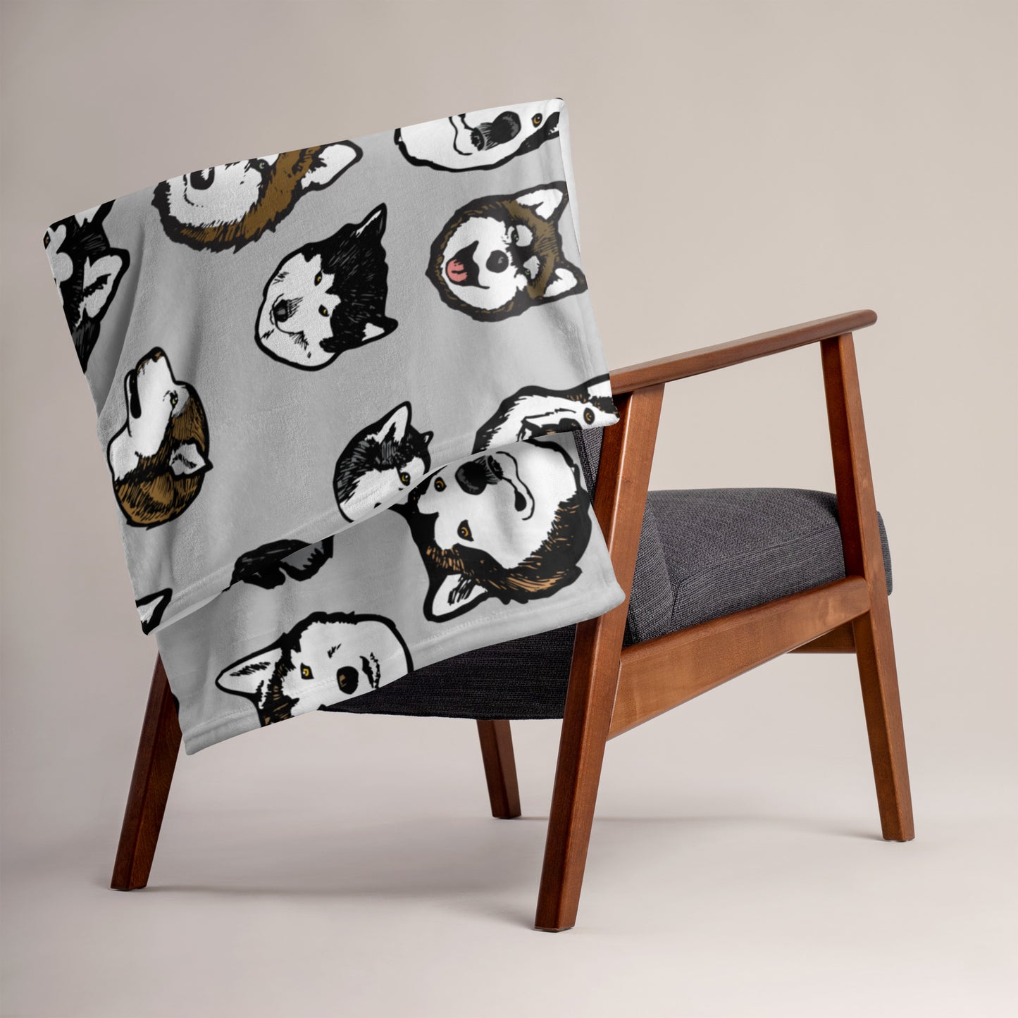 Alaskan Malamute Pattern Throw Blanket