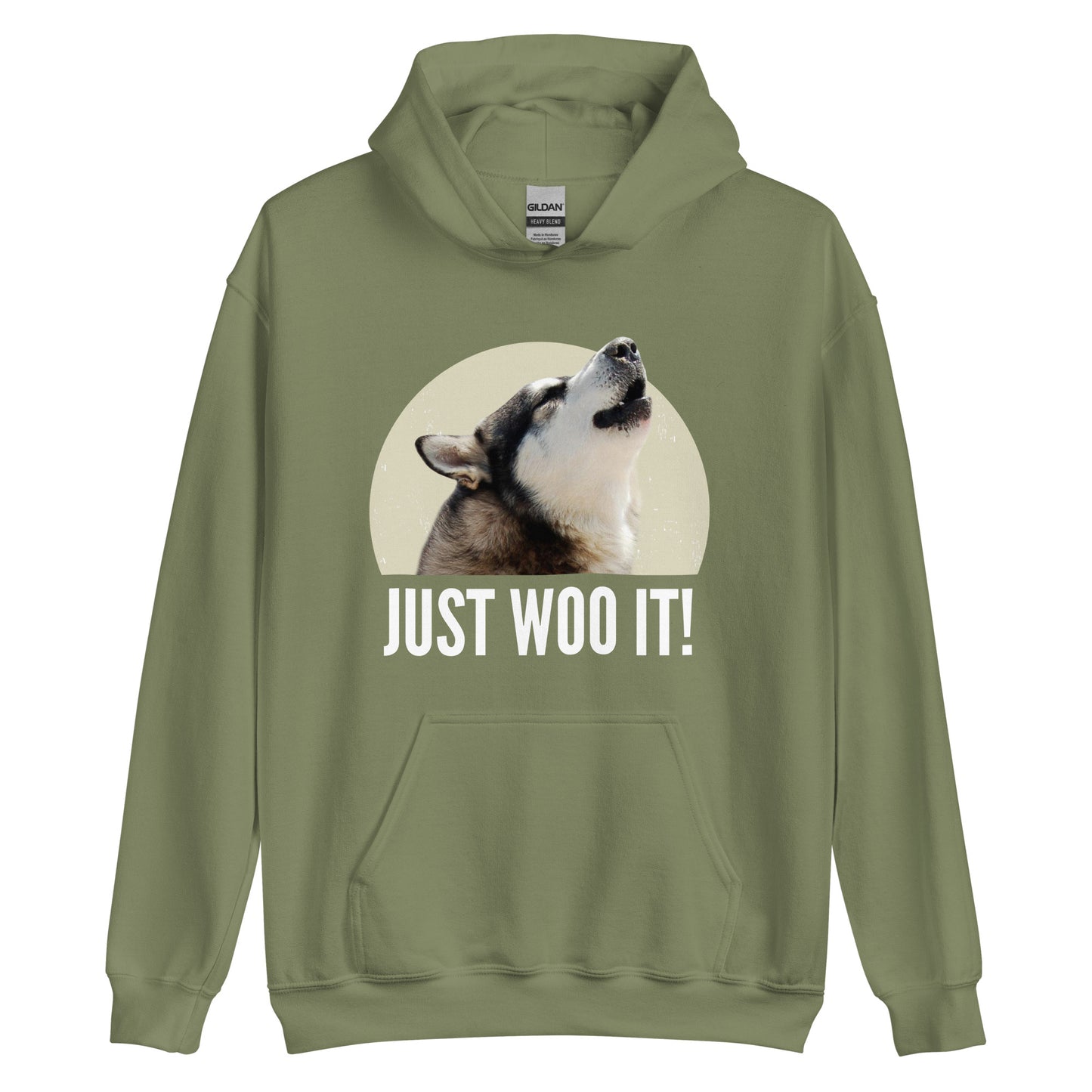 CUSTOM - JUST WOO IT Siberian Husky, Alaskan Malamute Art - Sled Dog Pullover Hoodie