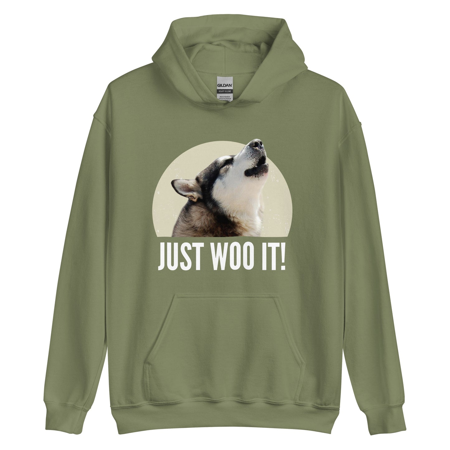 CUSTOM - JUST WOO IT Siberian Husky, Alaskan Malamute Art - Sled Dog Pullover Hoodie