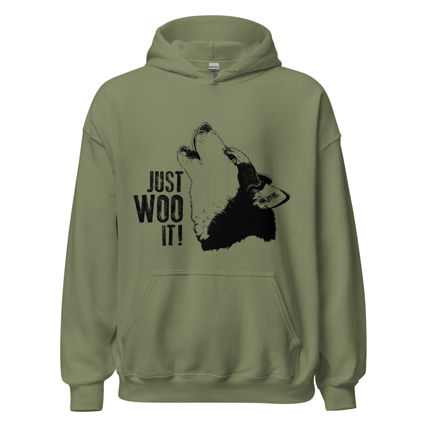 JUST WOO IT Siberian Husky Art - Sled Dog Pullover Hoodie