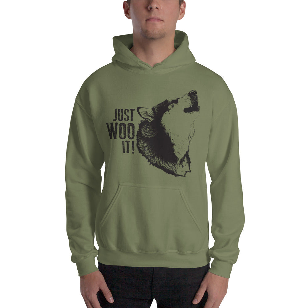 JUST WOO IT Alaskan Malamute Art - Sled Dog Pullover Hoodie