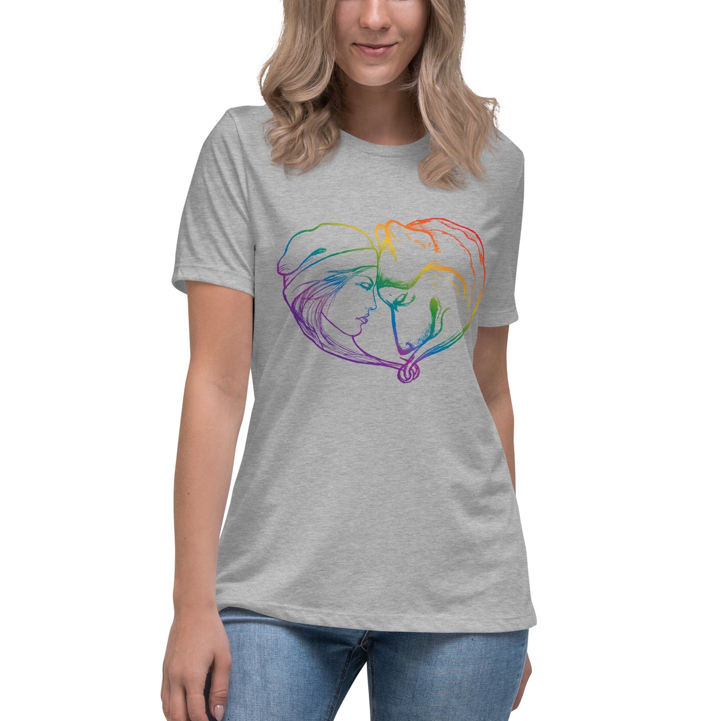 A Girl and Her Dog - Alaskan Malamute, Siberian Husky - Ladies T-Shirt