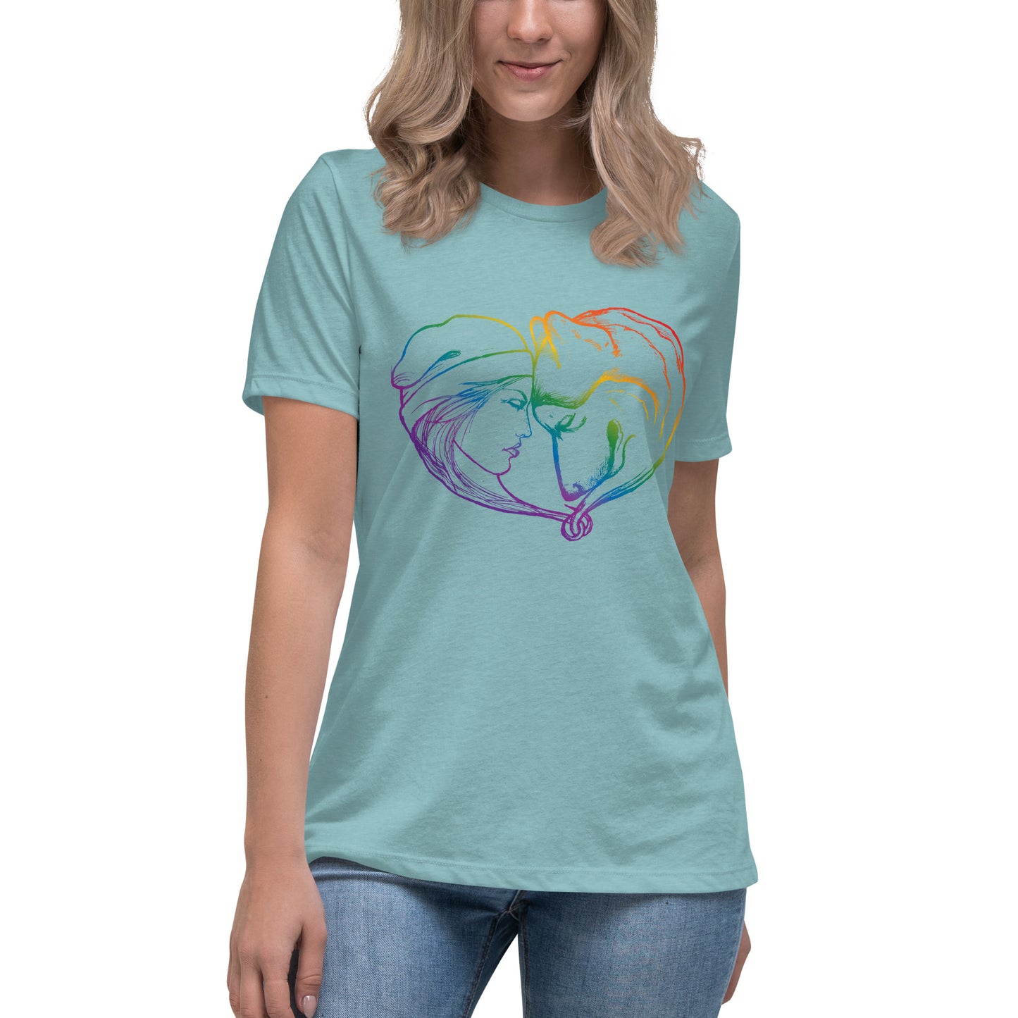 A Girl and Her Dog - Alaskan Malamute, Siberian Husky - Ladies T-Shirt